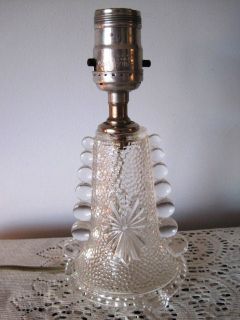 Antique Pattern Glass Table Lamp  Non Working  Parts or Fix ~ Sandwich