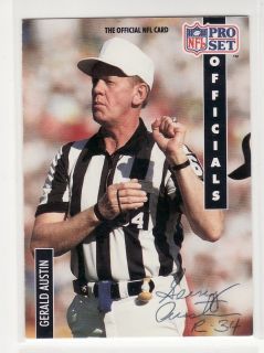 Gerald Austin Signed NFL Referee 1991 ProSet 356
