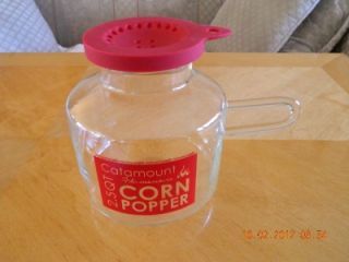  Catamount Flameware Glass Microwave Cookware Corn Popper Popcorn Maker