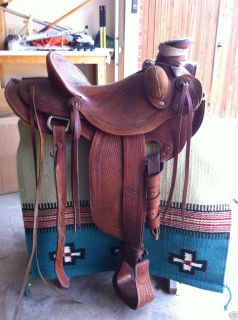 15 Western Cowboy Buckaroo Roping Wade A Fork Saddle Pre Sale