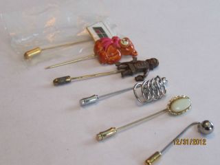 vintage and used 6 hat pins 1 has wear and looks old 1 still in