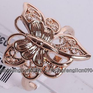 18kt Gold Plated Butterfly Cute Ring 093689