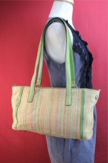GIANI BERNINI Womens Yellow Green Multi Color Handbag Shoulder Bag