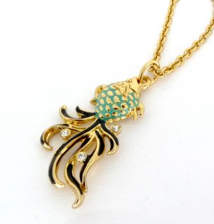 Disney Couture Gold Plated Little Mermaid Fish Pendant Necklace