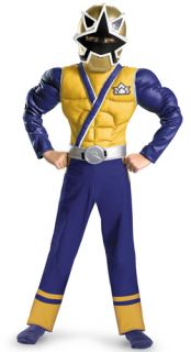 Power Rangers Gold Samurai Muscle Boys Costume Small 4 6 Chest