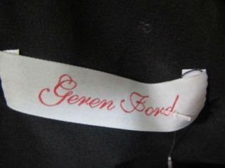 Geren Ford Womens Gorgeous Black Silk Blouson Sleeve Drop Waist Shirt