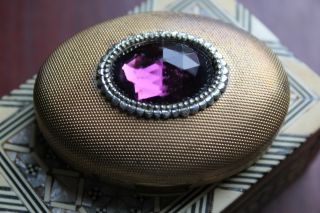 Vintage GERMAINE MONTEIL Purple Jeweled Compact Pressed Powder mirror
