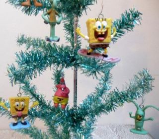  Squarepants 8 Piece Christmas Ornament Set w Sandy Gary Patrick