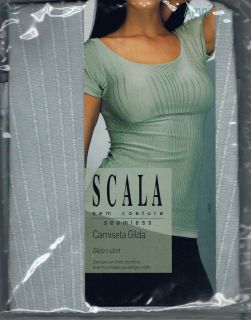 Scala Brazilian Gray Gilda Tshirt Top Sexy Yoga New