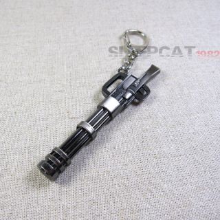 Gatlin Military Micro Machine Gun Miniature Model Alloy Keychain