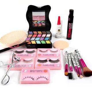 Makeup Gift Set Brushes Eyelashes Eyeshadow Lipstick Mascara Powder