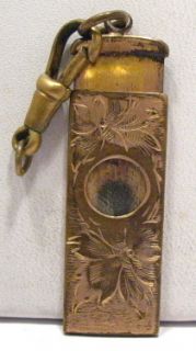 Victorian Gold Filled Cigar Cutter Watch Fob Pendant Floral Design