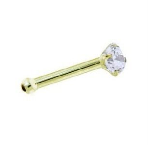 18K Gold Nose Jewelry Bone Stud Ring 20g 20 Gauge 2mm