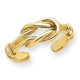  Beautiful Adjustable 14k Yellow Gold Love Knot Fancy Toe Ring