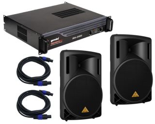  Pro Audio DJ 15 PA Speakers Gemini XGA 2000 Amp $75 Cables