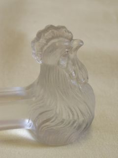  Exquisite Art Deco Glass Knife Knives Spoon Holder Rooster