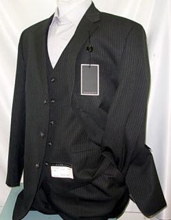 New Sean John Black with Light Green Pinstripe Mens Suit Suits