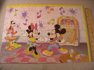  Disney 100 Piece Mickey Minnie Puzzle Goofy Soda Shop Complete