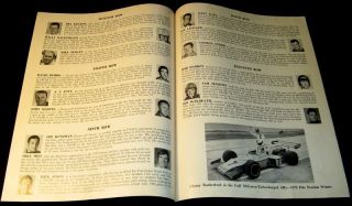 Indianapolis 500 1973 Program Indy Position Sheet