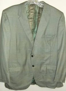 Vintage 1960s Mod Glenn Plaid Green Suit 42
