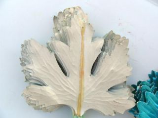 Vintage Turquoise Foil Xmas Wreath Ornament Corsage  Metallic Maple