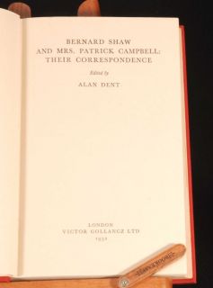 1952 Bernard Shaw Mrs Campbell Correspondence D J