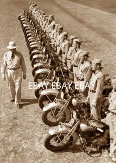 Early Harley Davidson Motorcycle Texas Highway Patrol Patrolman Photo