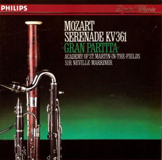 Marriner Asmf Mozart Gran Partita Orig Philips CD