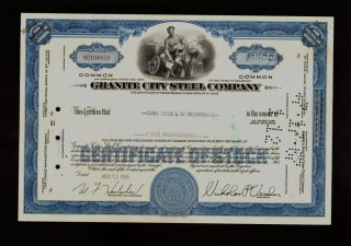 GRANITE CITY STEEL COMPANY Illinois IL( now U.S. Steel ) old stock