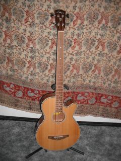 George Washburn Lyon 4 String Acoustic Electric Bass Guitar