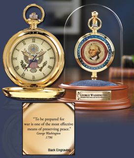 Franklin Mint Founding F Pocket Watch George Washington