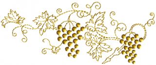 Grape Vines Gold Machine Embroidery Designs Set 5X7