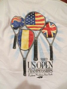  Open Tennis Mens T Shirt 2012 Flushing Meadow Racquet Flags L