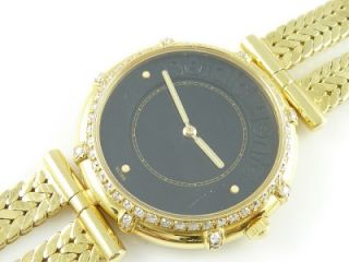 Vintage 18K Gold Gerald Genta Diamond Mens Quartz Watch