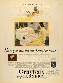 1929 Ad Graybar Electric Kitchen Table Top Ironer Original Advertising