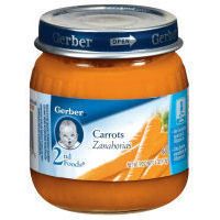 Lot of 24 Gerber Baby Food 4 oz Jars Carrots Applesauce Peas