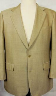Brooks Brothers Golden Tan Herringbone Wool Silk Sport Coat Blazer 41R
