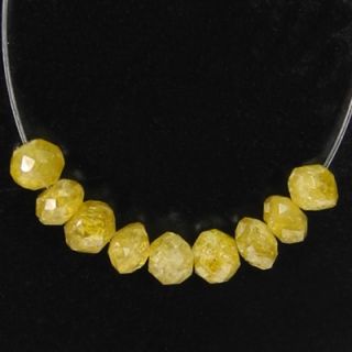 04TCW Golden Yellow Drilled Diamond Loose Beads Lot