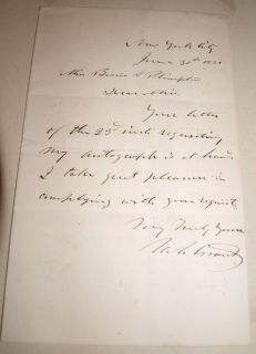 Ulysses s Grant Signed ALS Letter New York City 1881