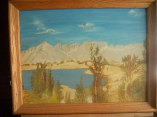 Antique Oil Painting Geyer 1962 Western Divide Awesome