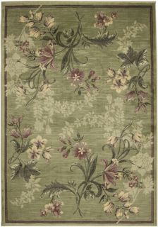 Area Rug 8x10 Persian Modern Floral Green Purple Easy Clean   actual 6