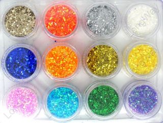 60 Colour Glitter Nail Acrylic Powder Dust Sheet Sets
