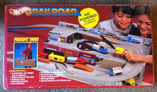   WHEELS Railroad Freight Yard Sto and Go Trains Set W Box Mattel Stow
