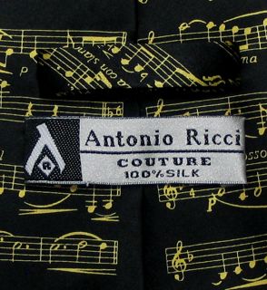 Silk Necktie Tosca Di G Puccini Music Notes Mens Neck Tie