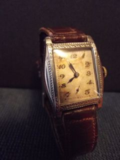 1930s Goering Cellini Acme Swiss Wrist Watch Co 15 Jewel Leather Band