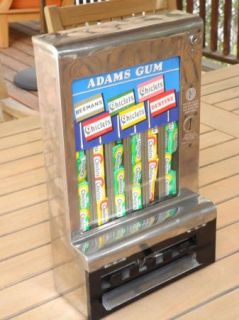  30s Adams Gum Chiclets Antique Mills Stainless Vending Machine