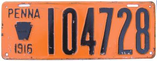 1916 Pennsylvania License Plate Gibby Good