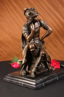 Signed Gregoire Roman Emperor Warrior Bronze Sculpture Figurine Statue
