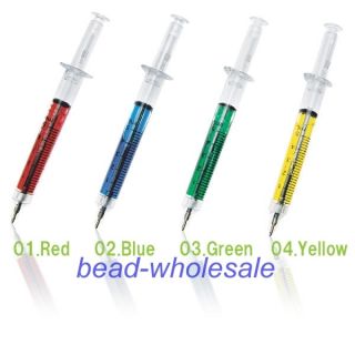  Fashion Syringe Pen Needle Style Ballpoint Pen Novelty Stationery Gift