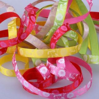  9mm Mixed 5 Style Packing Gift Satin Flower Ribbon Lot 25 Yards